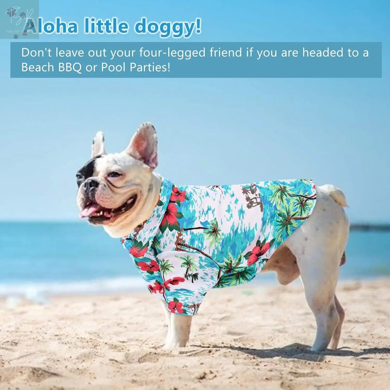 KOESON Tropical Palm Trees Dog Shirt - Casual Button-Down Summer Outfit for Small Dogs and Cats, Blue 2XL KOESON