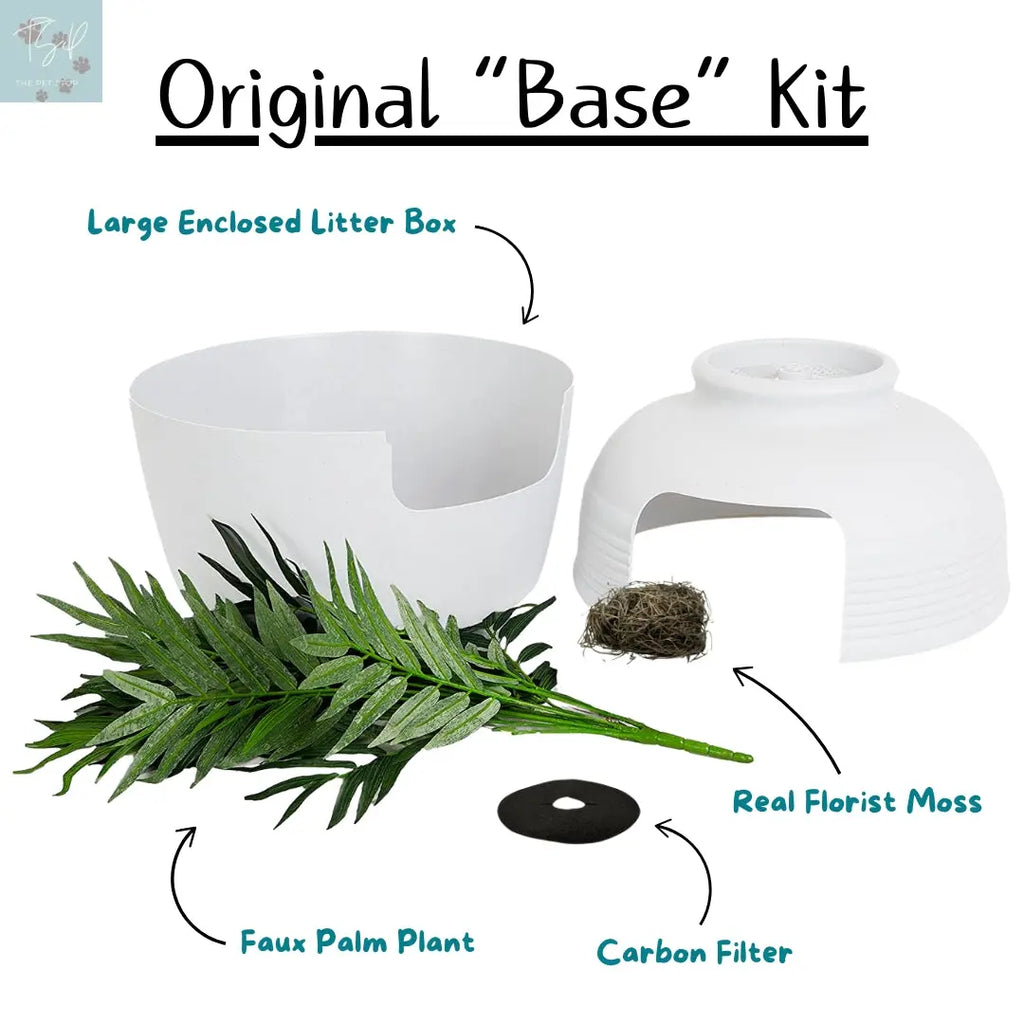 Discreet Litter Box Planter with Hooded Design and Artificial Plant for Pets Does not apply