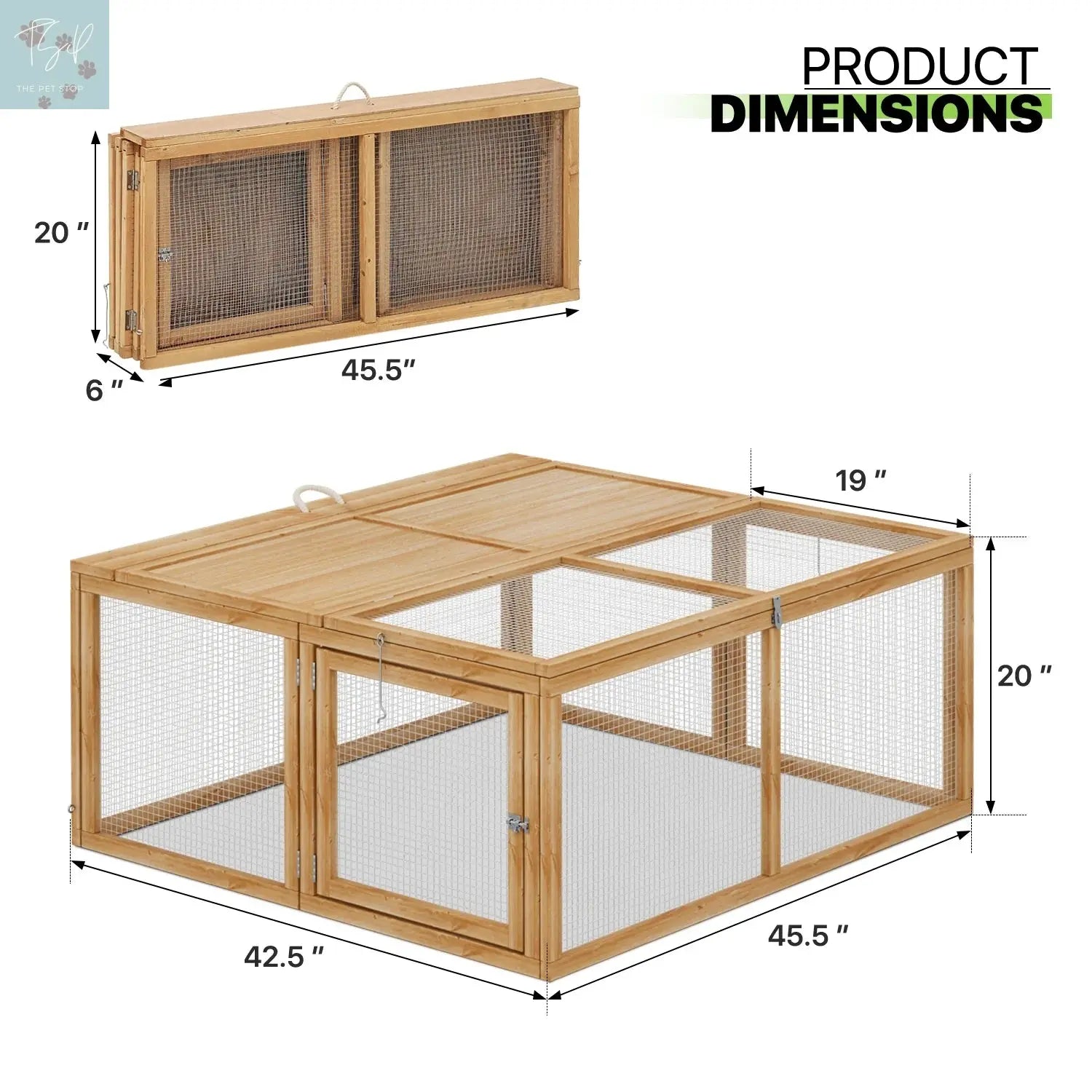 Magshion 45.5" Wooden Chicken Coop Rabbit Hutch Magshion