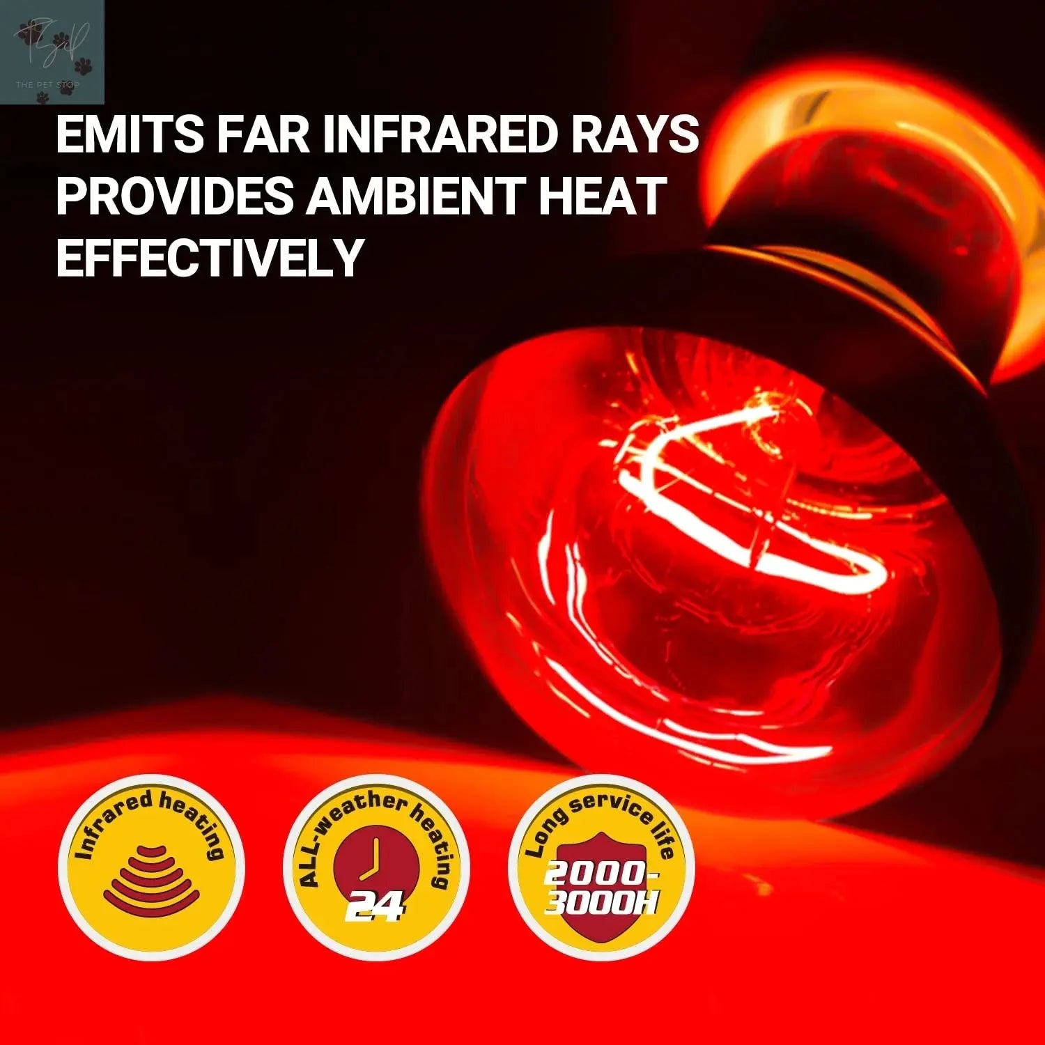 ECOSUB Reptile Heat Lamp 100W, 2Pcs E26 Basking Spot Light, Infrared Heat Lamp, Red bearded dragon tank accessories