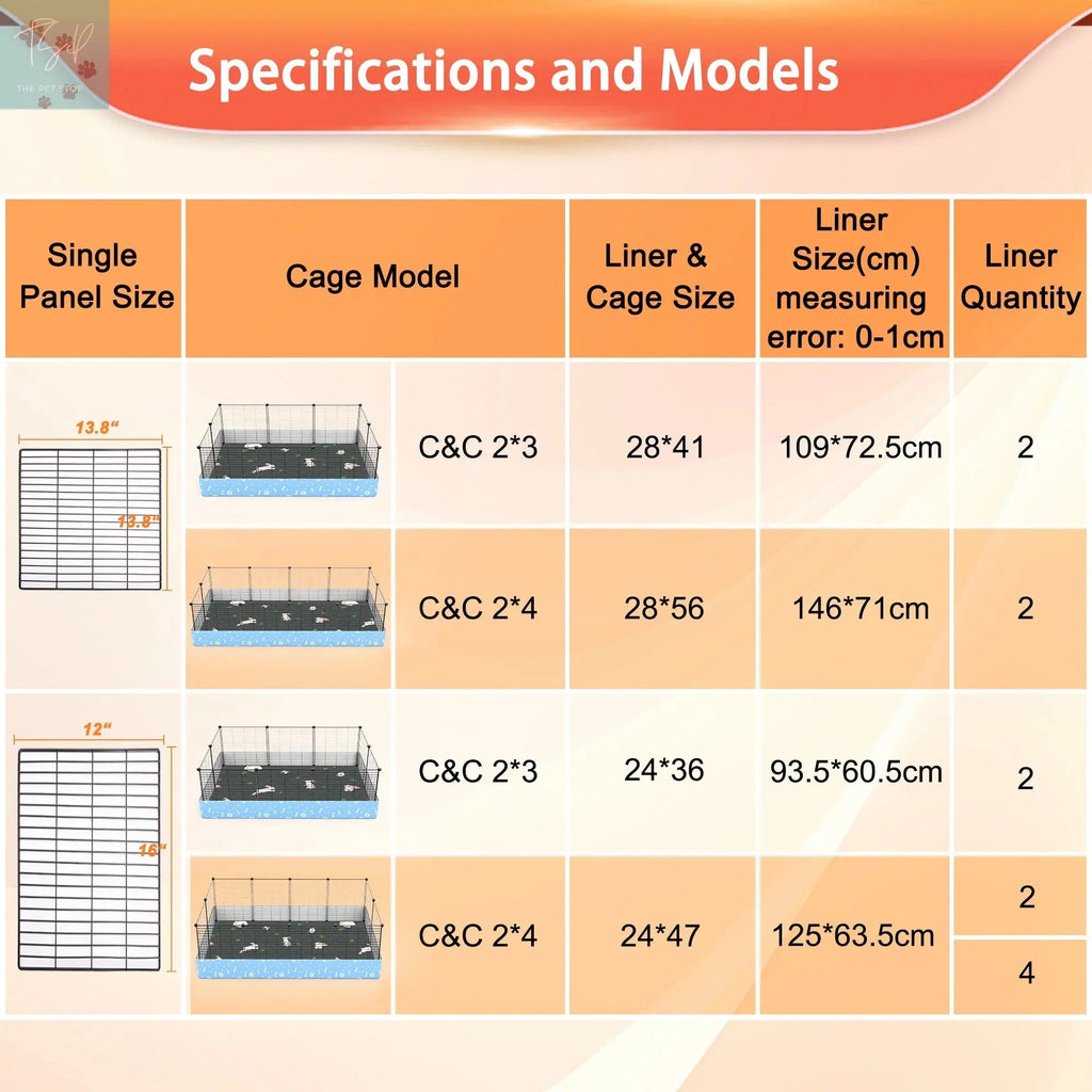 Guinea Pig Cage Liners Washable (2 Pack) - 47X24 Inch Waterproof & Absorbent Pee Pads Dream Wireless Inc