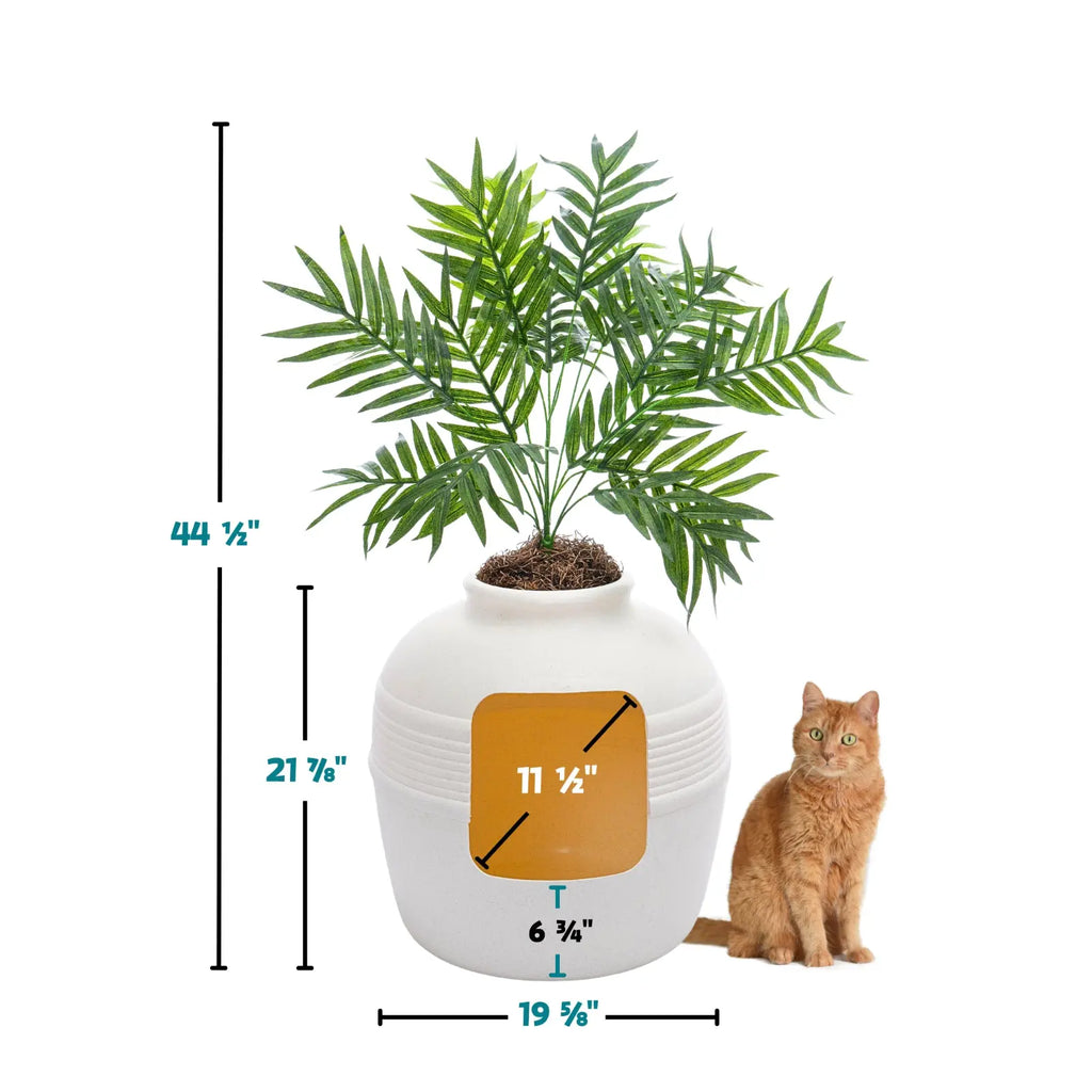 Discreet Litter Box Planter with Hooded Design and Artificial Plant for Pets Does not apply