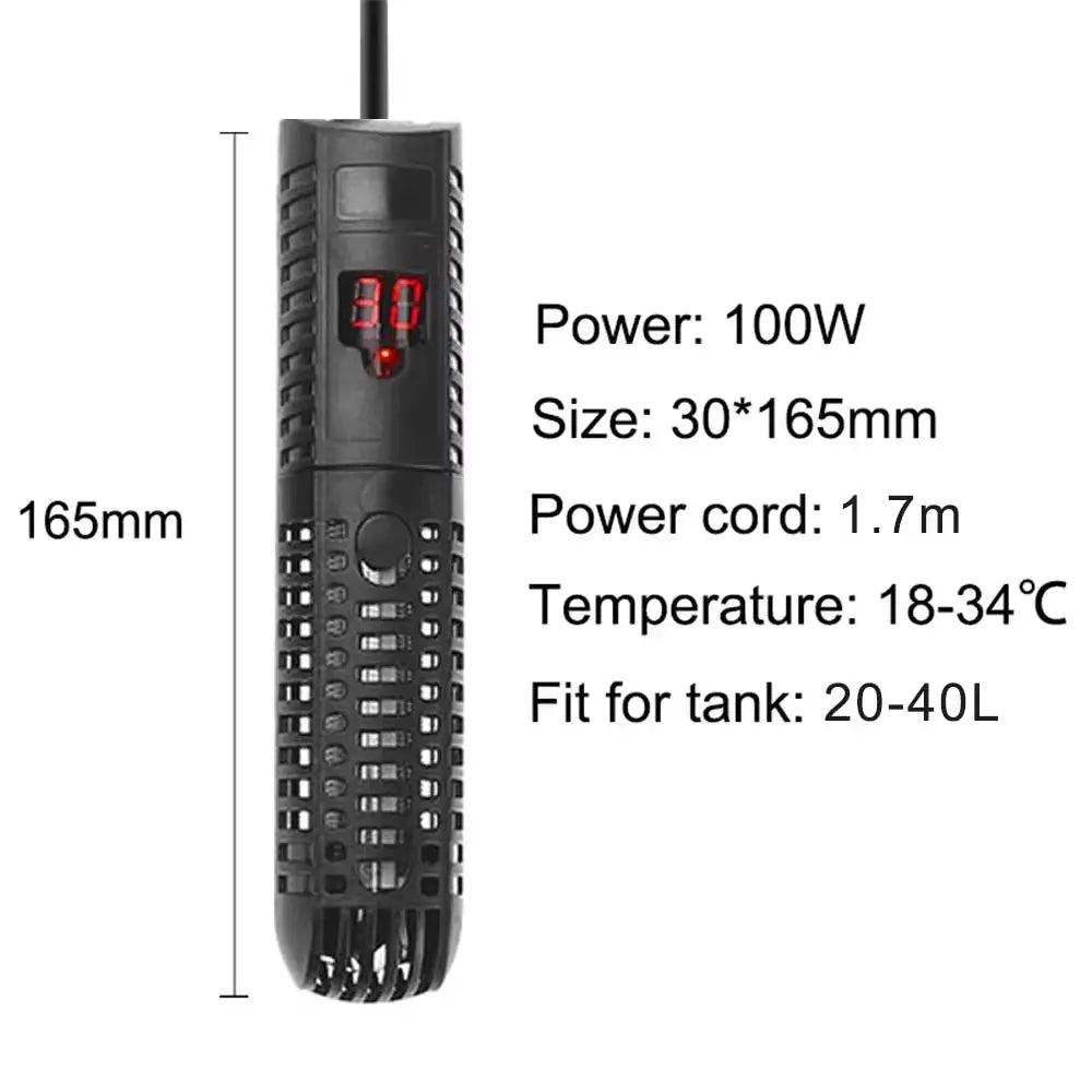 Revolutionary Aquarium Submersible Heater with LCD Display - Effortlessly Adjust Water Temperatures from 50W to 500W for Your Aquatic Paradise Does not apply