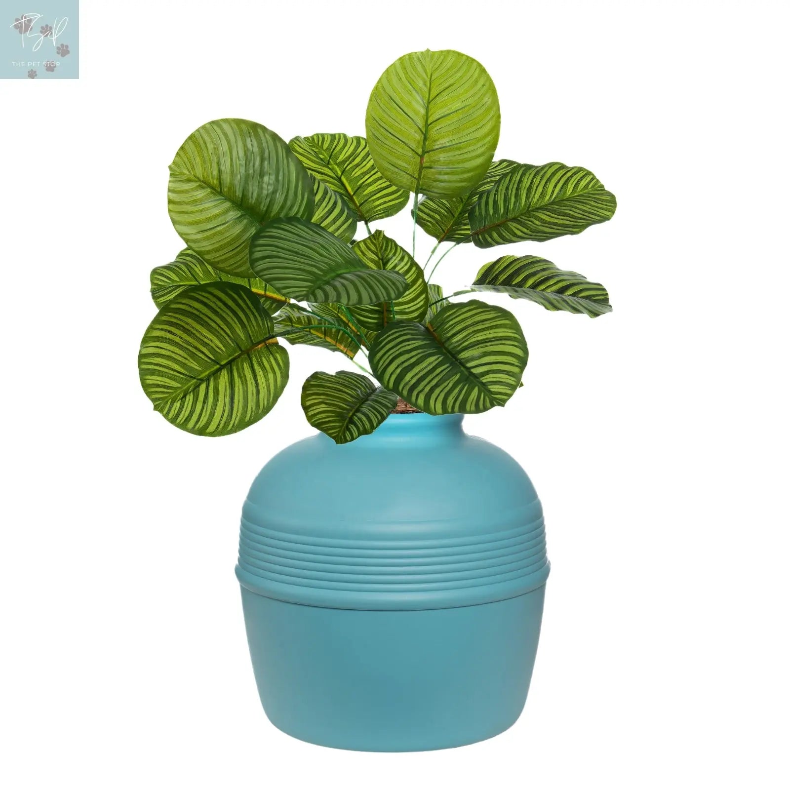 Discreet Litter Box Planter with Hooded Design and Artificial Plant for Pets Does not apply