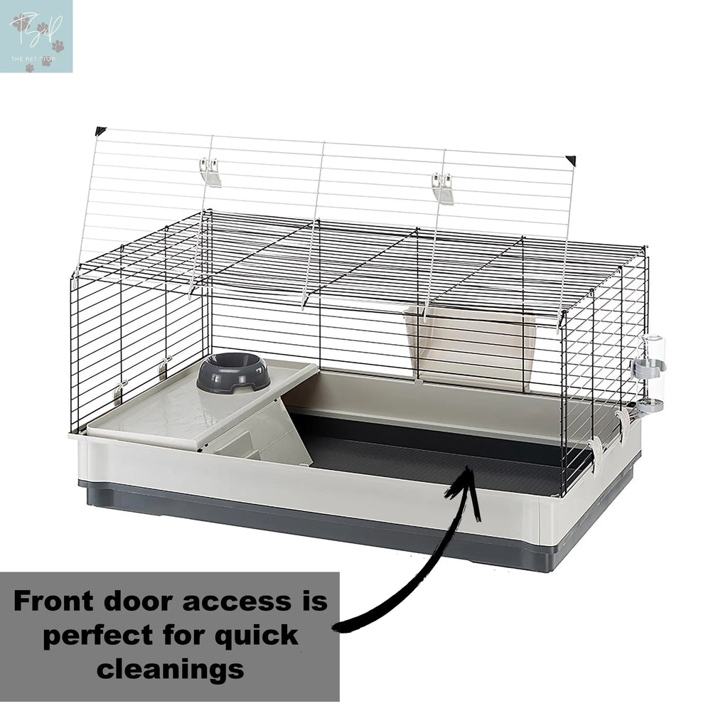 Ferplast Krolik Rabbit Cage | 39.4L X 23.6W X 19.7H Inches | Gray & Black Mid-west Metal Products Co Inc