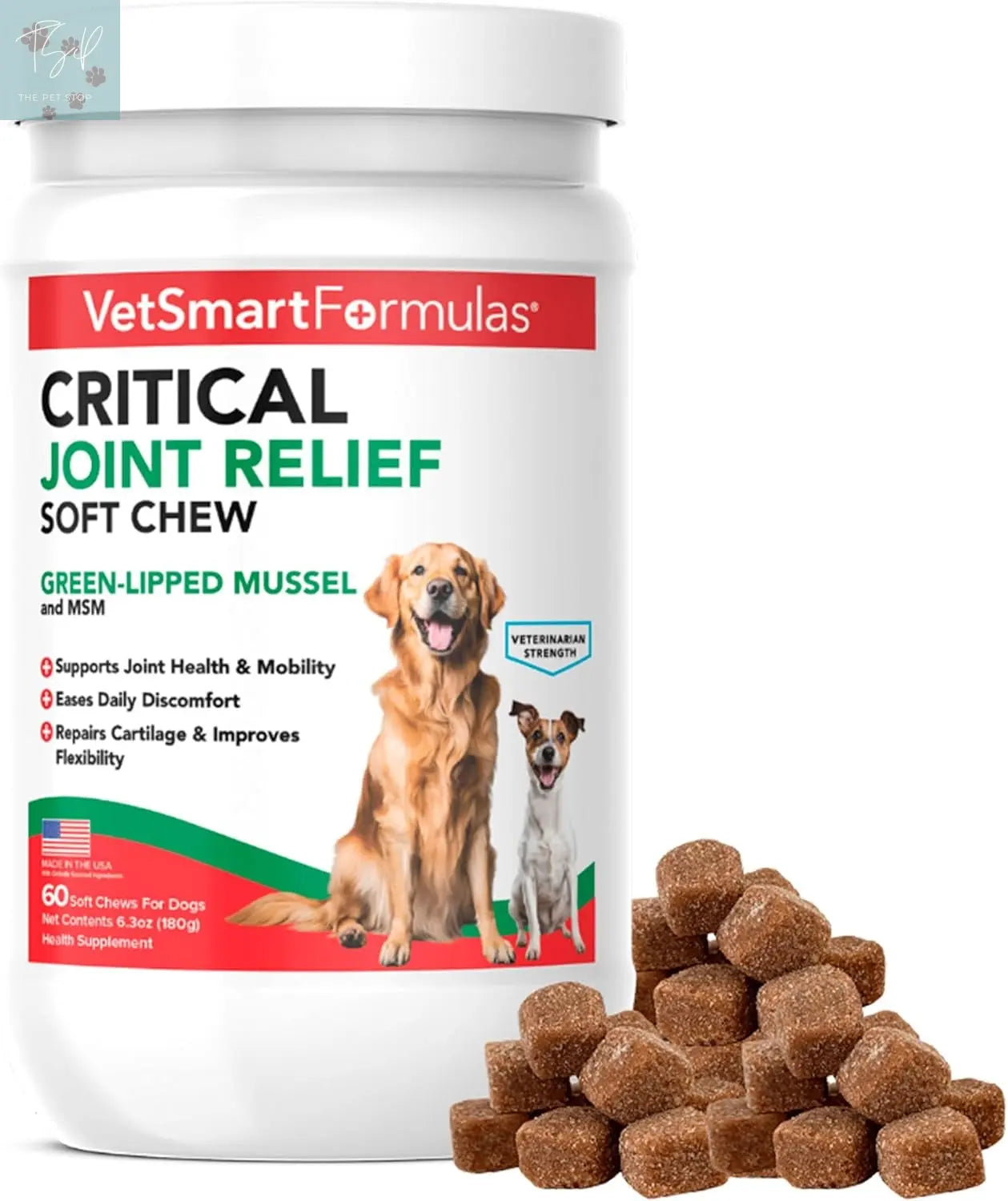 Vetsmart Formulas Advanced Hip and Joint Tablets with MSM and Green Lipped Mussels - Natural Relief for Canine Joint Discomfort Pet Wellness Direct