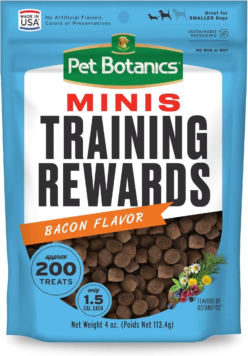 Deliciously Soft & Chewy Training Treats for Dogs - Pet Botanics 10 oz. Mini Chicken Flavor Rewards, Perfect for All Breeds! Pet Botanics