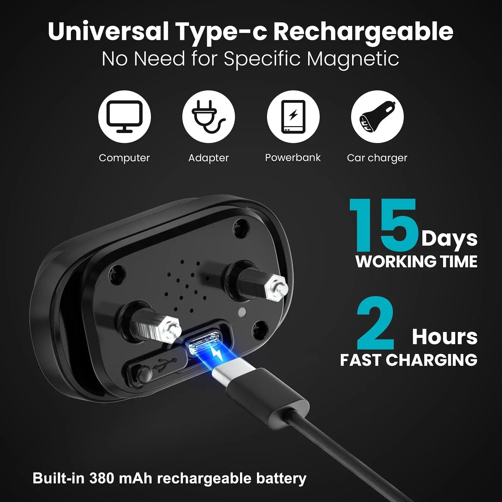 MASBRILL Rechargeable Smart Bark Collar for Large Dogs - Humane Anti-Barking Training Device with 7 Customizable Sensitivity Levels and Beep & Vibration Modes MASBRILL