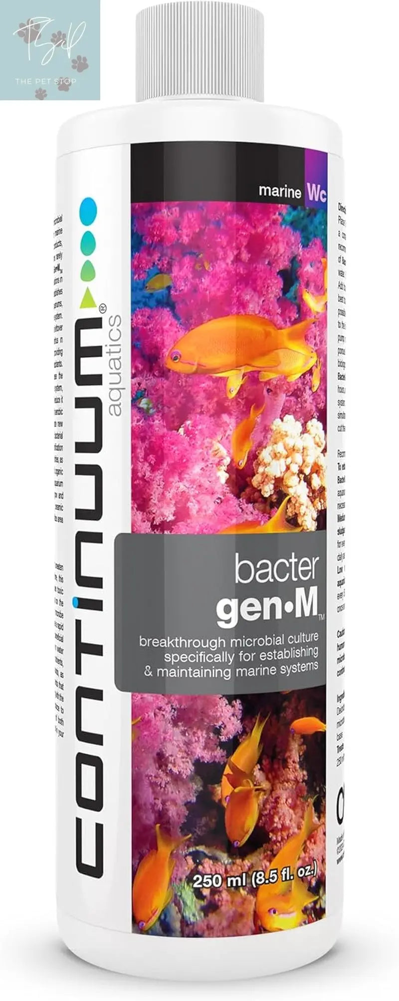 Continuum Aquatics Bactergen M – Marine Nitrifying Bacteria and Waste Reducer for Clear Water and Reduced Ammonia, Nitrites, and Phosphates – Safe for Reef and Fish – 250 mL TopDawg Pet Supply