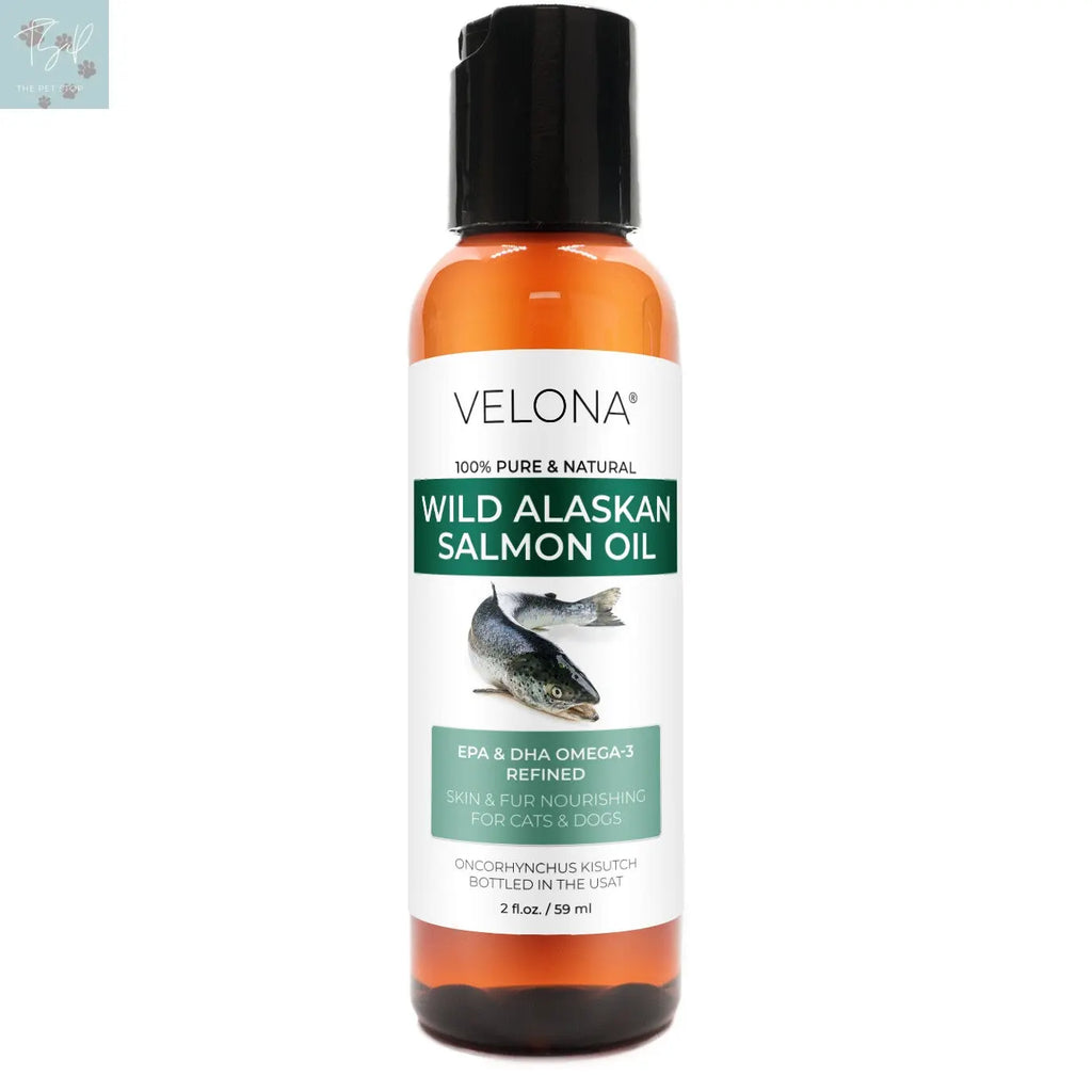 Velona Wild Alaskan Salmon Oil for Dogs and Cats - 2 Fl Oz and 1 Gallon Options, Rich in Omega-3 and EPA for Healthy Coat Does not apply