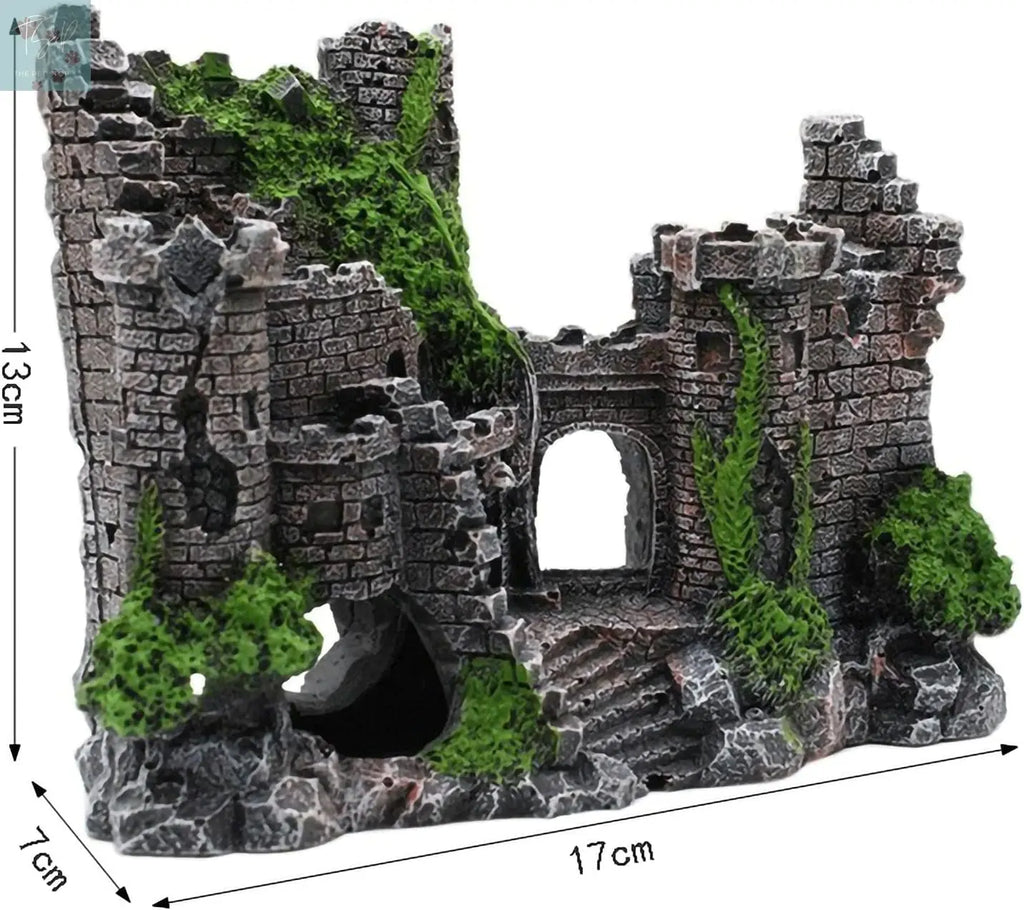 Eco-Friendly Resin Castle Aquarium Ornaments and Submarine Decorations for Betta Fish Tank Accessories ARIDA