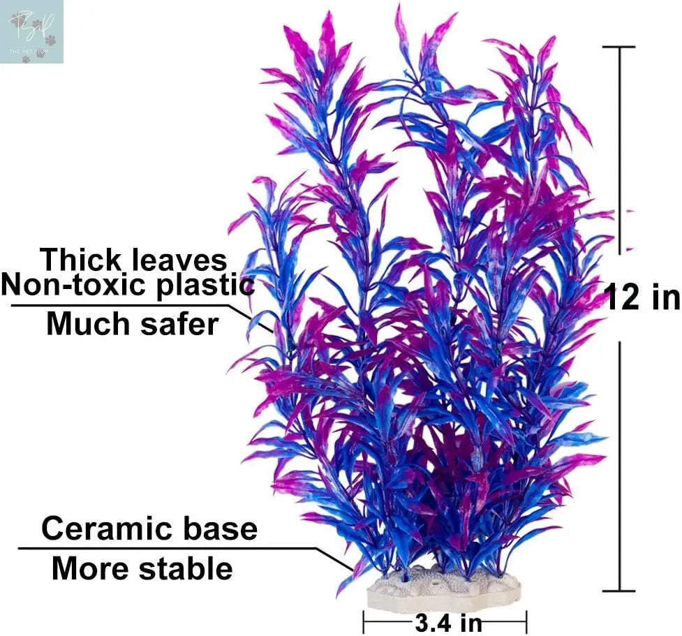 Cousduobe 9-Pack Large Artificial Aquarium Plants - 12-Inch Realistic Aquatic Landscape Enhancements CousDUoBe