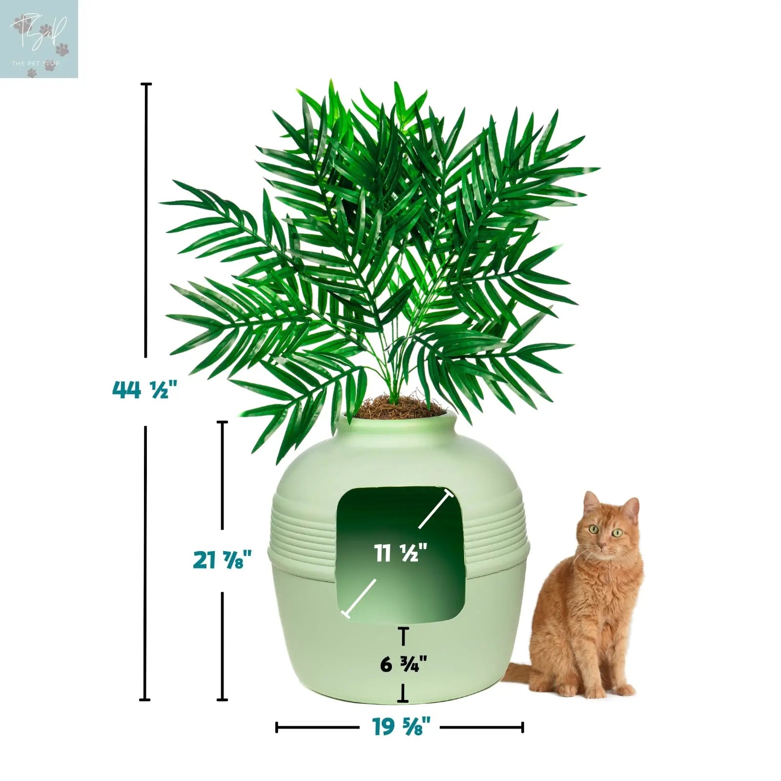 Discreet Litter Box Planter with Hooded Design and Artificial Plant for Pets Does not apply