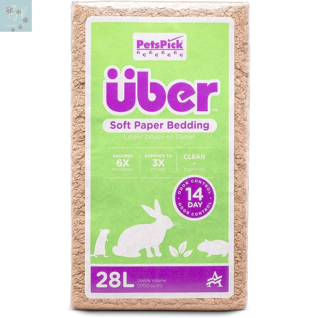 (4 Pack) Pets Pick 28L Natural Uber Pet Bedding for Small Animals American Wood Fibers