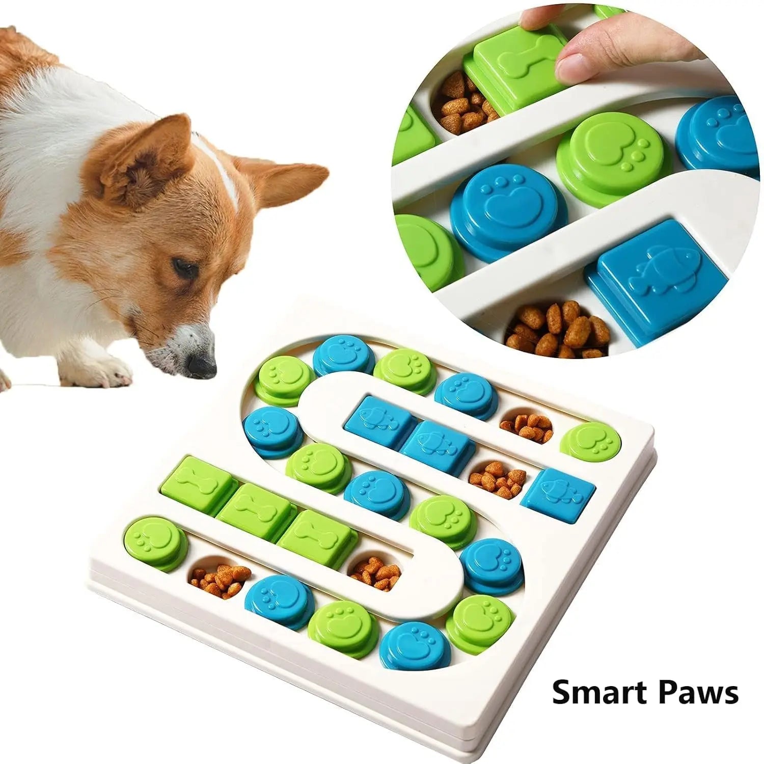 Smart Paws Interactive Pet Puzzle Toy with 25 Holes - Mental Stimulation Treat Dispenser and Enrichment Game for Dogs and Cats of All Sizes YILEPET