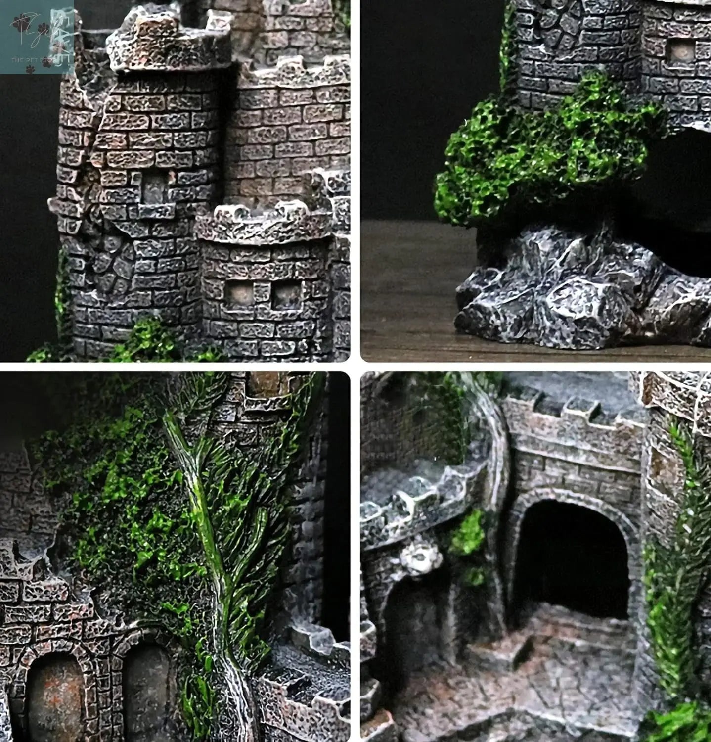 Eco-Friendly Resin Castle Aquarium Ornaments and Submarine Decorations for Betta Fish Tank Accessories ARIDA