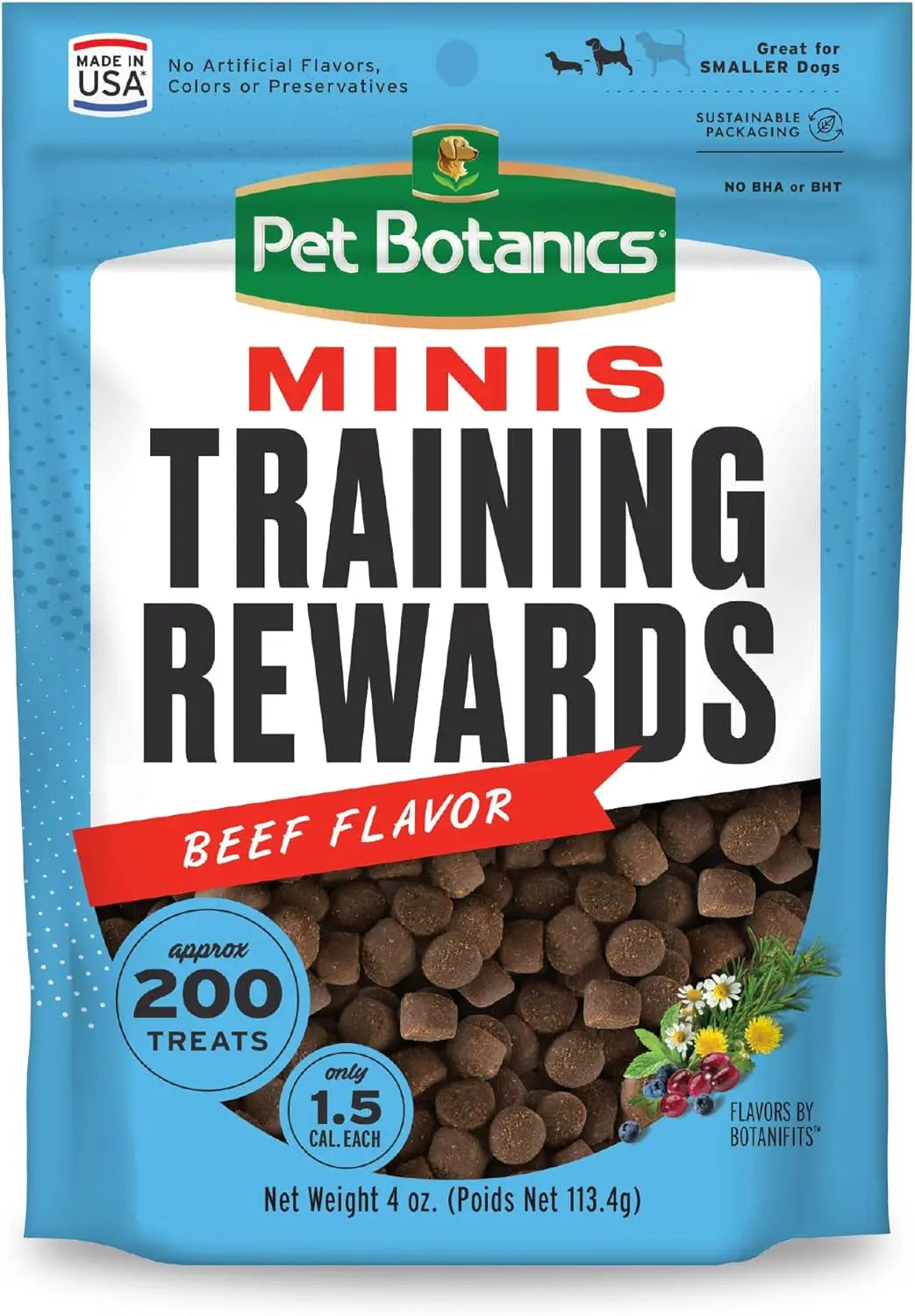 Deliciously Soft & Chewy Training Treats for Dogs - Pet Botanics 10 oz. Mini Chicken Flavor Rewards, Perfect for All Breeds! Pet Botanics