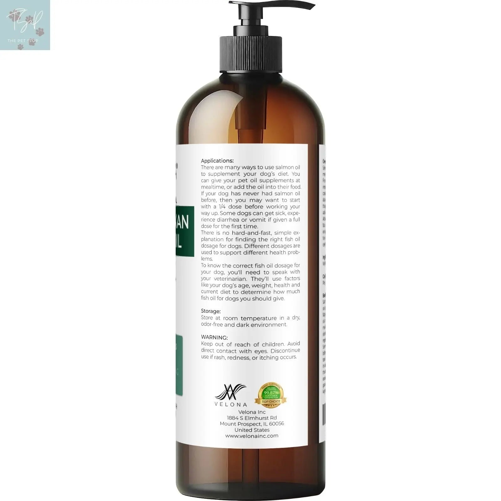 Velona Wild Alaskan Salmon Oil for Dogs and Cats - 2 Fl Oz and 1 Gallon Options, Rich in Omega-3 and EPA for Healthy Coat Does not apply