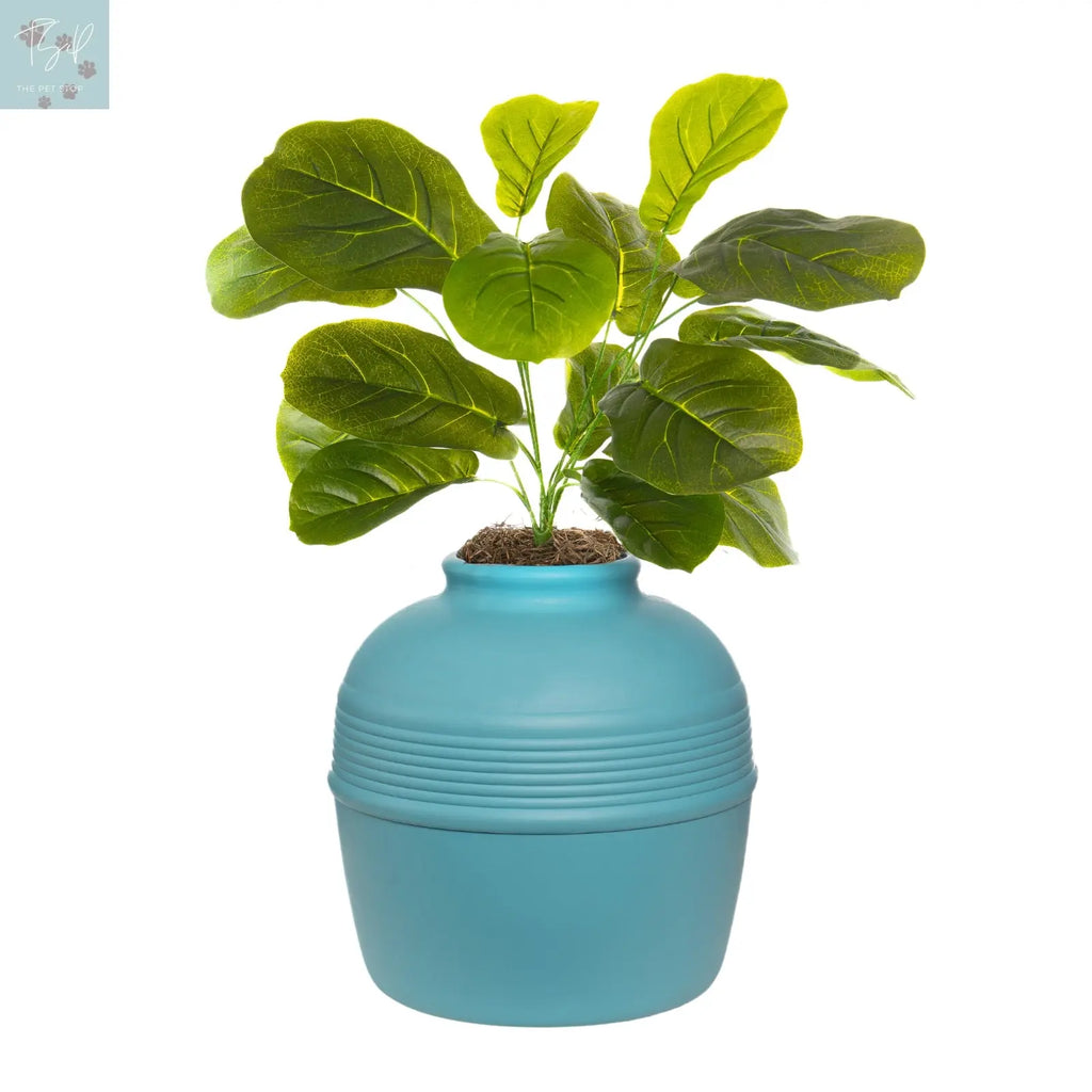 Discreet Litter Box Planter with Hooded Design and Artificial Plant for Pets Does not apply