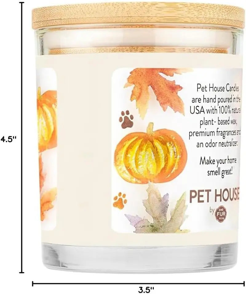 Elevate Your Home with One Fur All's Pumpkin Spice Pet House Candles - Long-Lasting, Eco-Friendly Odor Eliminators (Set of 2) One Fur All