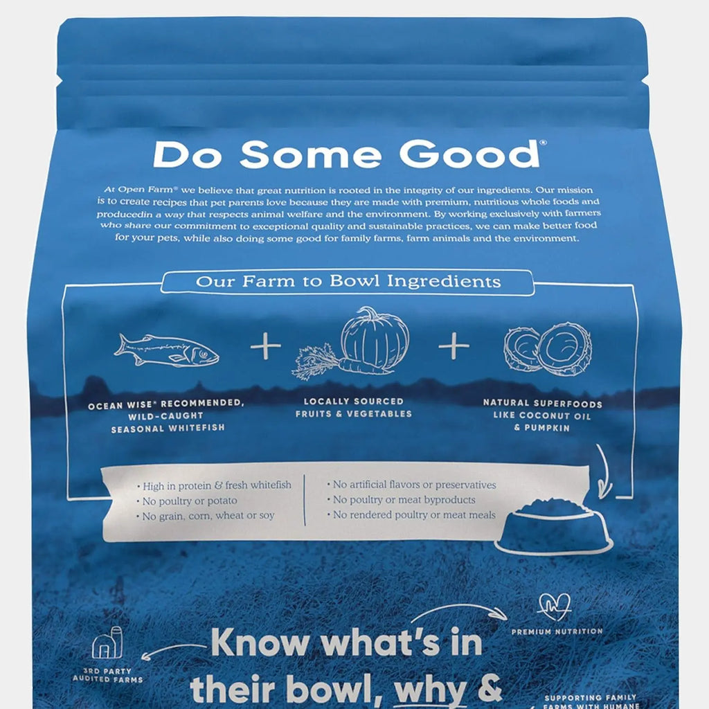 Open Farm Grain-Free Whitefish & Green Lentil Dry Dog Food - 4.5 lbs of Nutritious Goodness for Your Furry Friend! Nectars Pet Inc