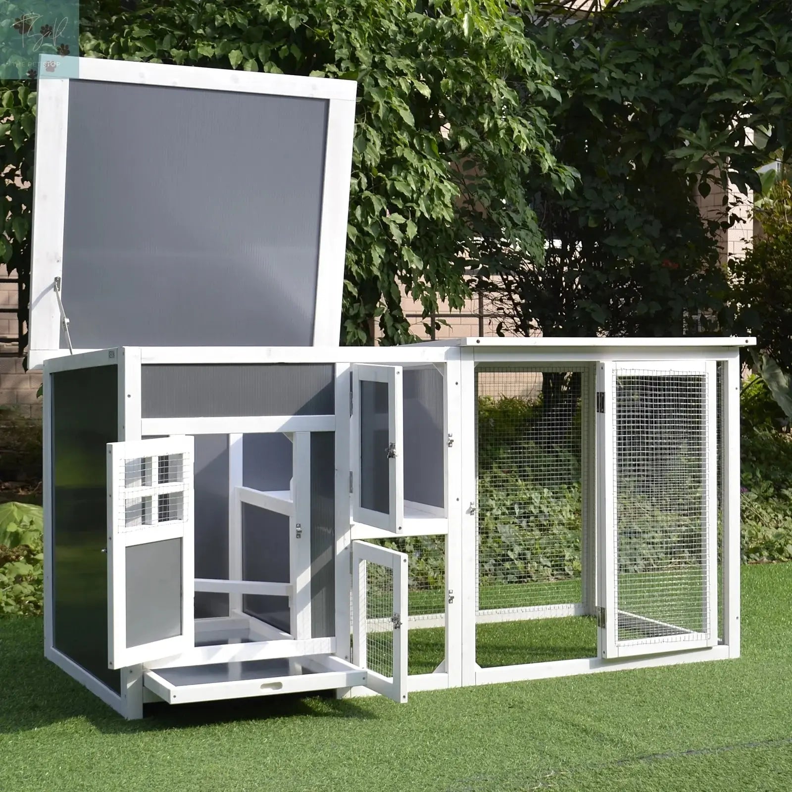 63-Inch Wooden Chicken Coop with Run and Nesting Box for Indoor and Outdoor Use PawHut