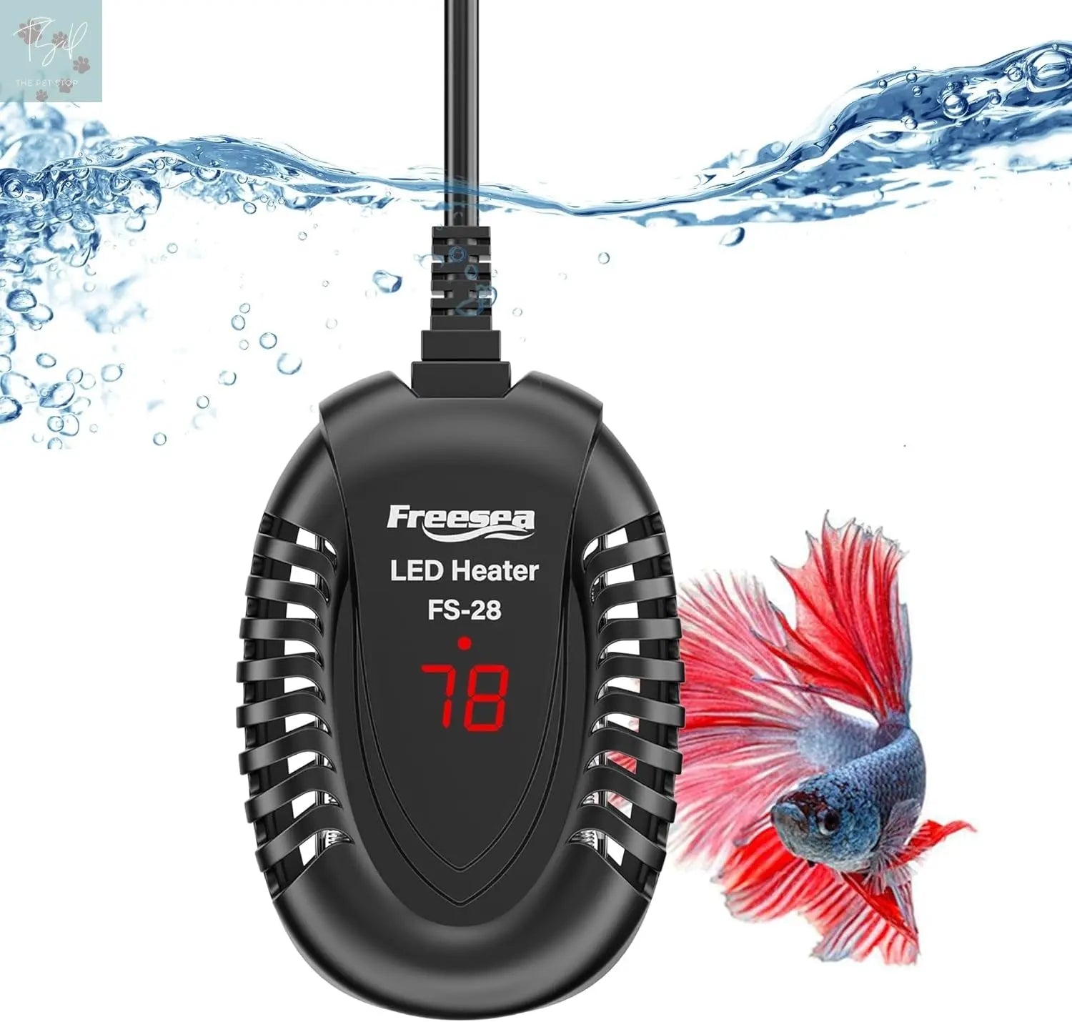FREESEA 50W Submersible Aquarium Heater with Adjustable Temperature Controller for Betta, Saltwater, and Freshwater Tanks (1-10 Gallons) FREESEA