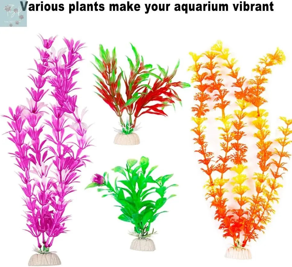 Cousduobe 9-Pack Large Artificial Aquarium Plants - 12-Inch Realistic Aquatic Landscape Enhancements CousDUoBe