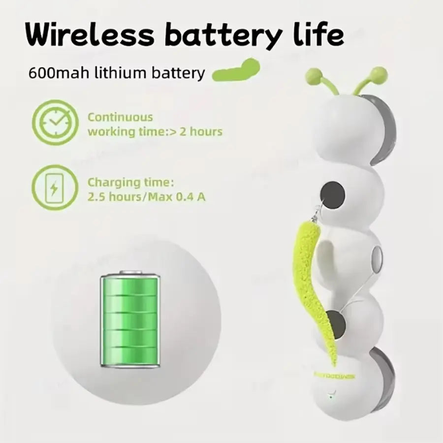 Interactive Electric Caterpillar Toy for Cats with Suction Cup - Self-Entertainment and Boredom Relief Device NONE
