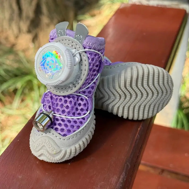 2026 New Glowing Dog Shoes (4Pcs)Light up Dog Shoes,Anti-Slip Sole Paw Protector Booties for Small Medium Dogs Hot Pavement Safety The Pet Stop