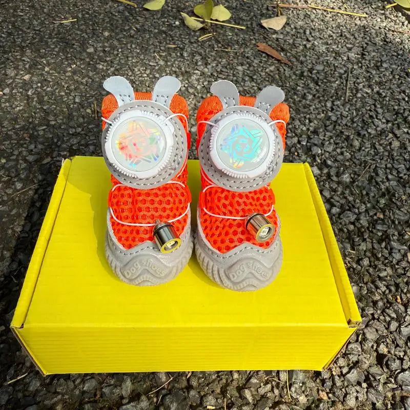 2026 New Glowing Dog Shoes (4Pcs)Light up Dog Shoes,Anti-Slip Sole Paw Protector Booties for Small Medium Dogs Hot Pavement Safety The Pet Stop