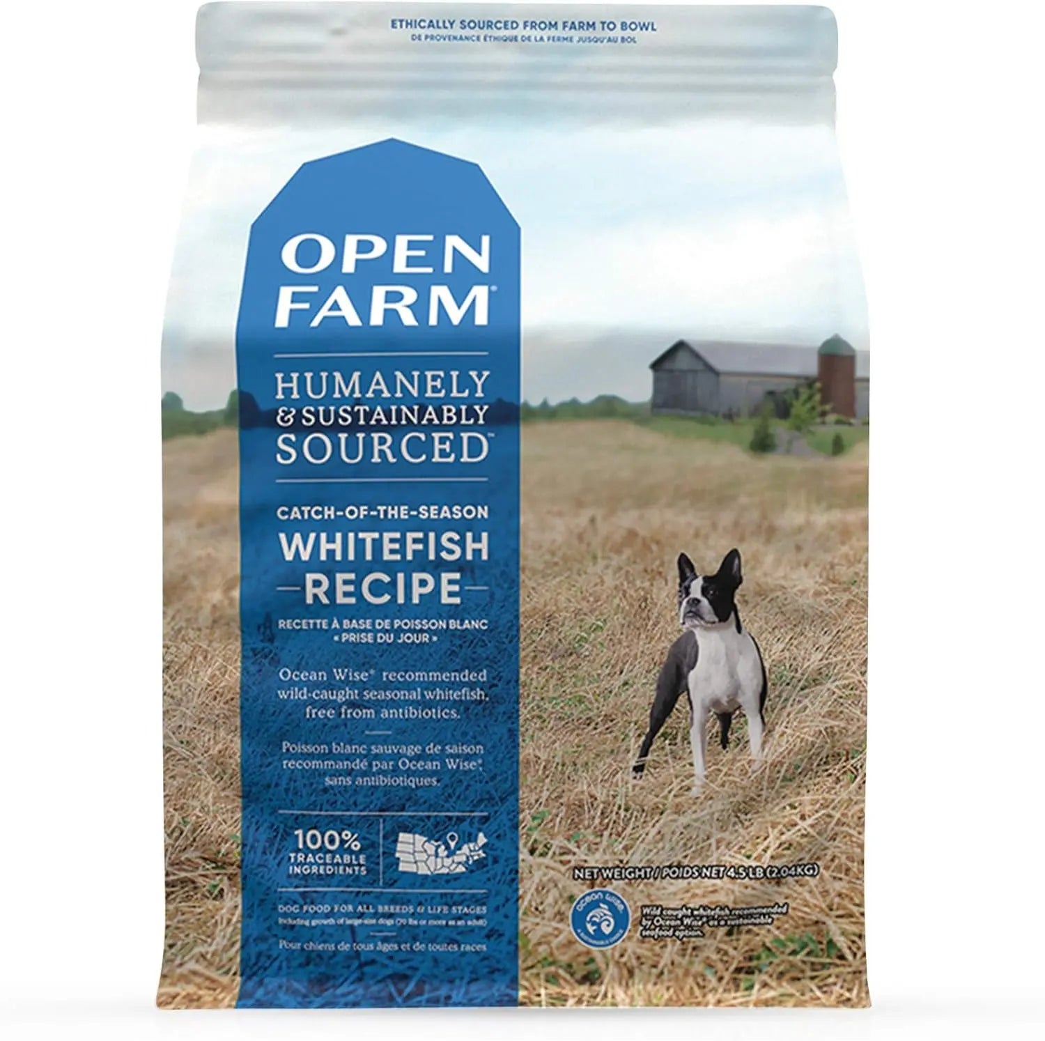Open Farm Grain-Free Whitefish & Green Lentil Dry Dog Food - 4.5 lbs of Nutritious Goodness for Your Furry Friend! Nectars Pet Inc