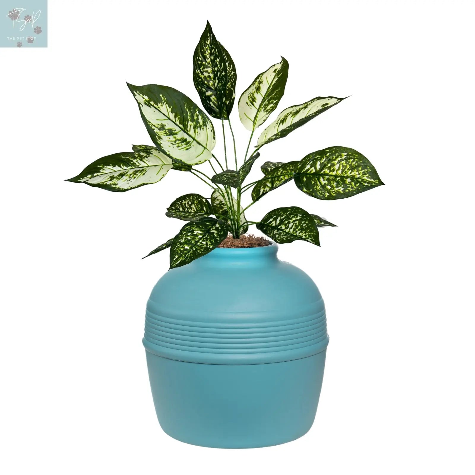Discreet Litter Box Planter with Hooded Design and Artificial Plant for Pets Does not apply