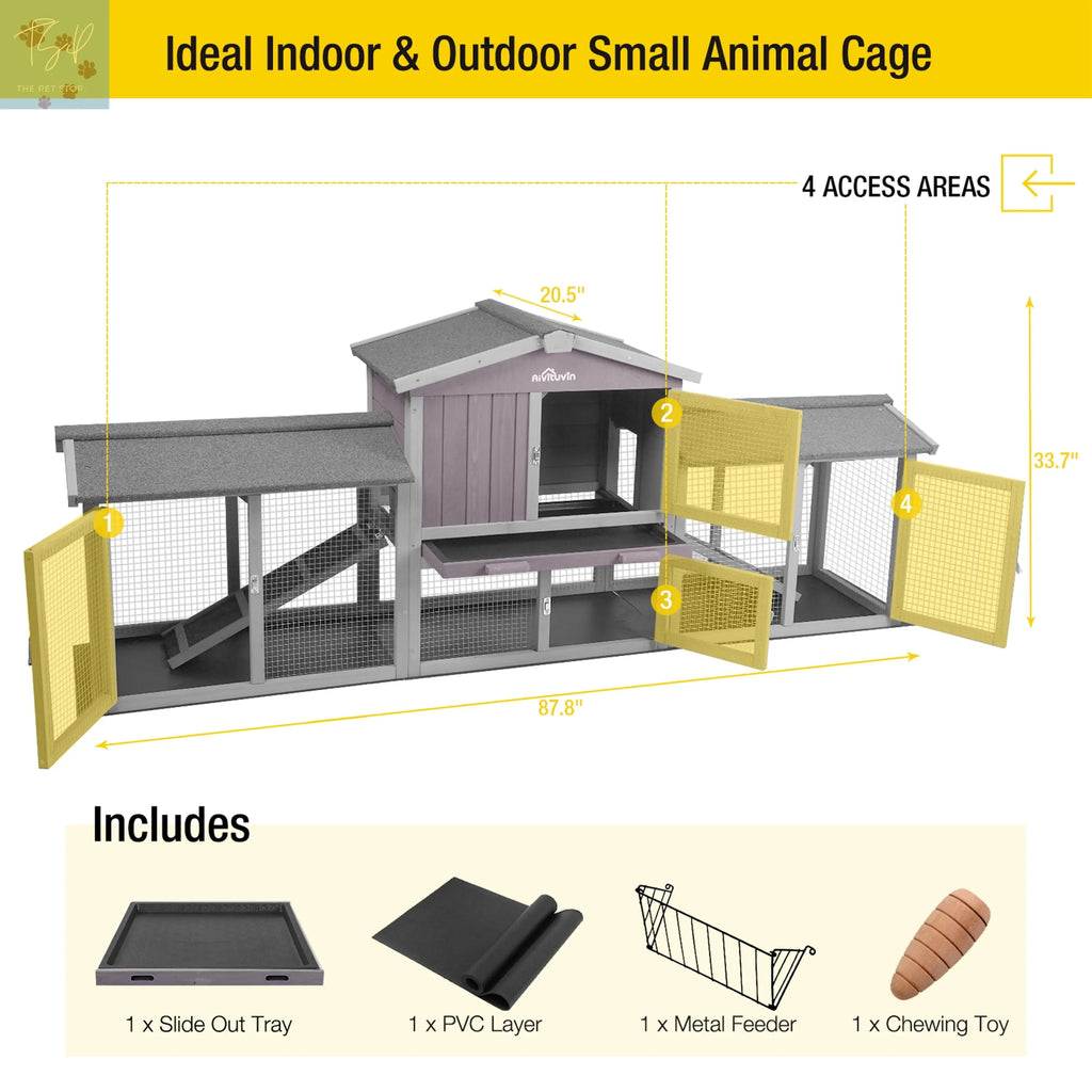 Aivituvin Wooden Outdoor Chicken Coop with Dual Run and Removable PVC Layer Aivituvin Inc