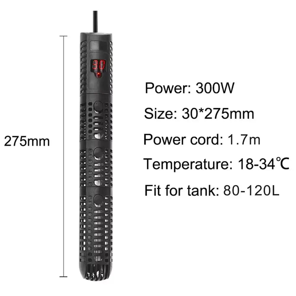Revolutionary Aquarium Submersible Heater with LCD Display - Effortlessly Adjust Water Temperatures from 50W to 500W for Your Aquatic Paradise Does not apply