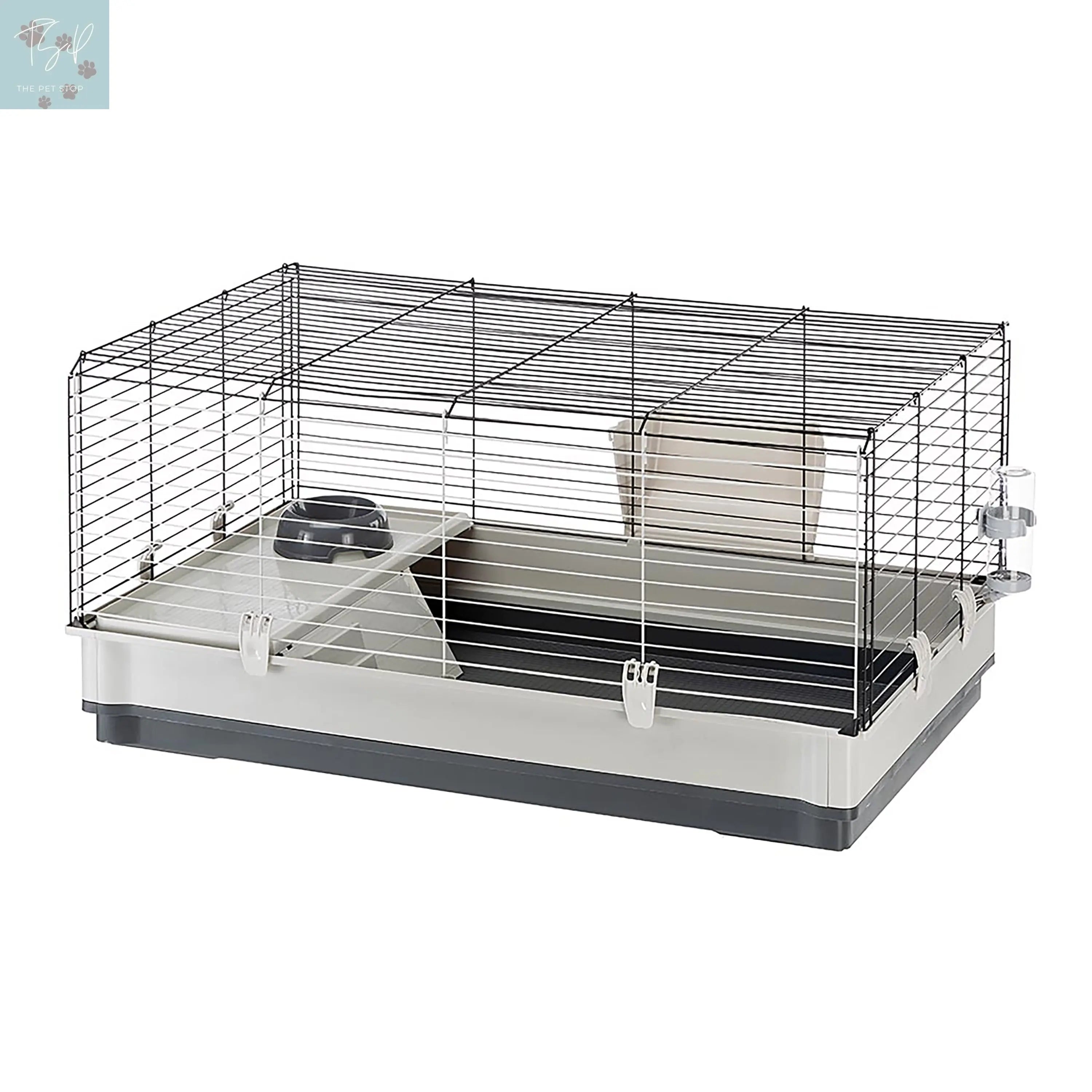 Ferplast Krolik Rabbit Cage | 39.4L X 23.6W X 19.7H Inches | Gray & Black Mid-west Metal Products Co Inc