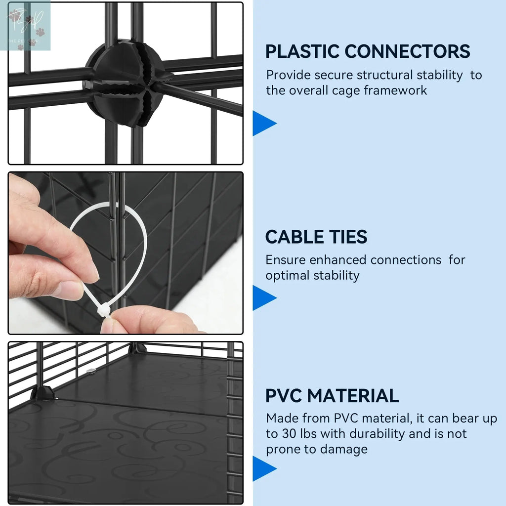 Dextrus 2-Tier Indoor Pet Cage and DIY Playpen for Cats, Ferrets, Chinchillas, Rabbits, and Small Animals - Ideal for Travel and Camping Dextrus