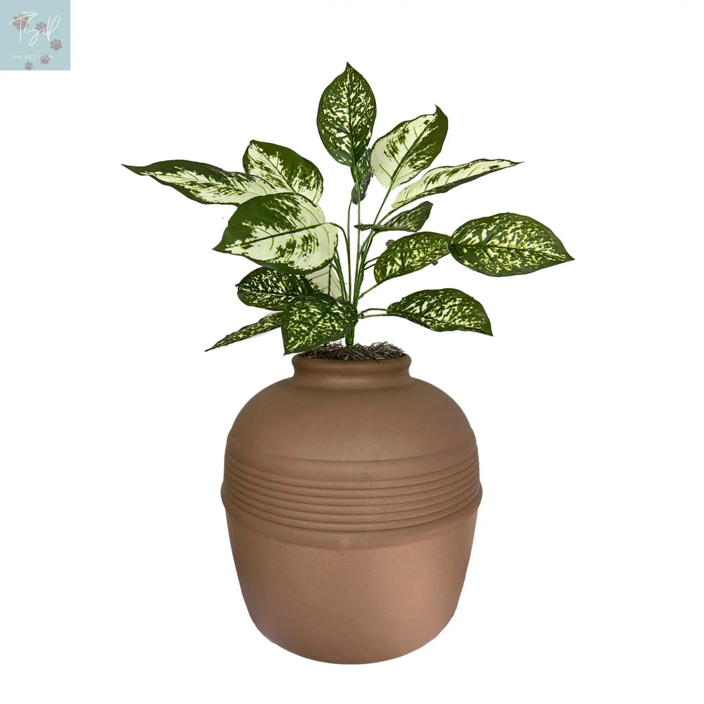 Discreet Litter Box Planter with Hooded Design and Artificial Plant for Pets Does not apply