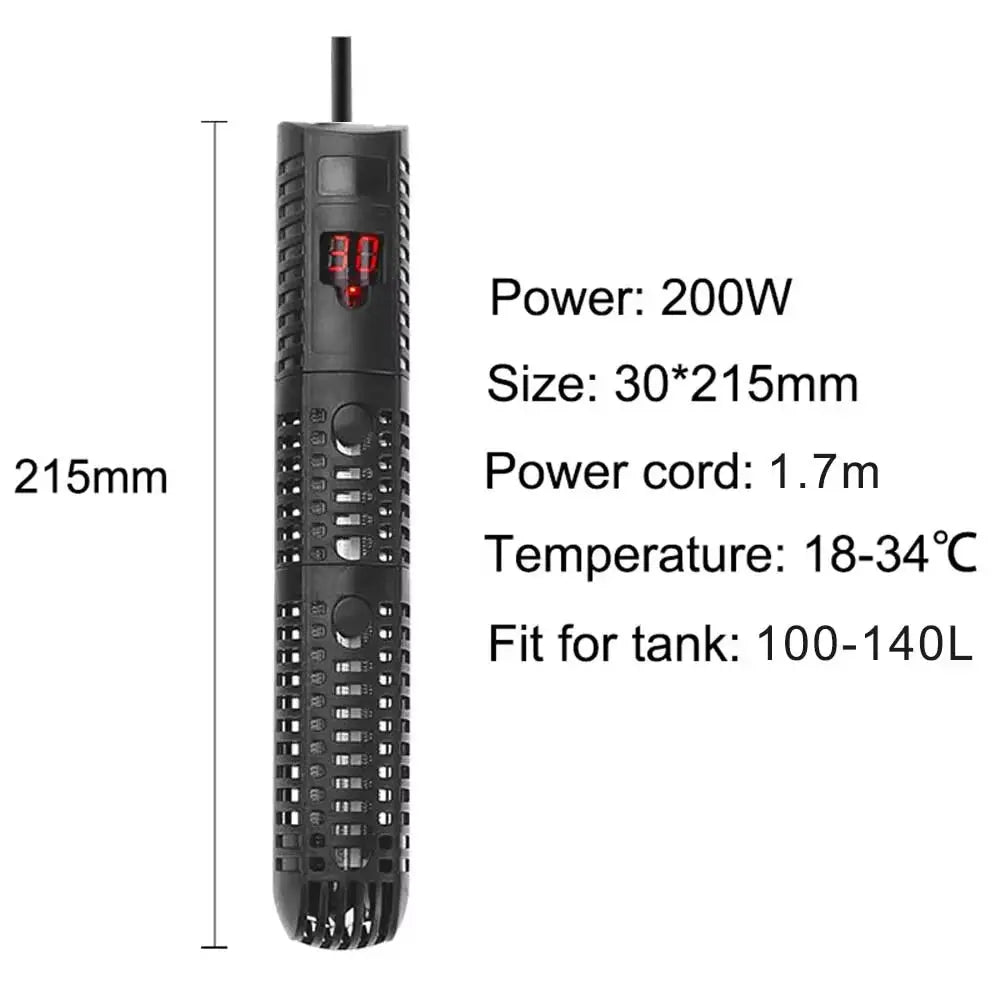 Revolutionary Aquarium Submersible Heater with LCD Display - Effortlessly Adjust Water Temperatures from 50W to 500W for Your Aquatic Paradise Does not apply