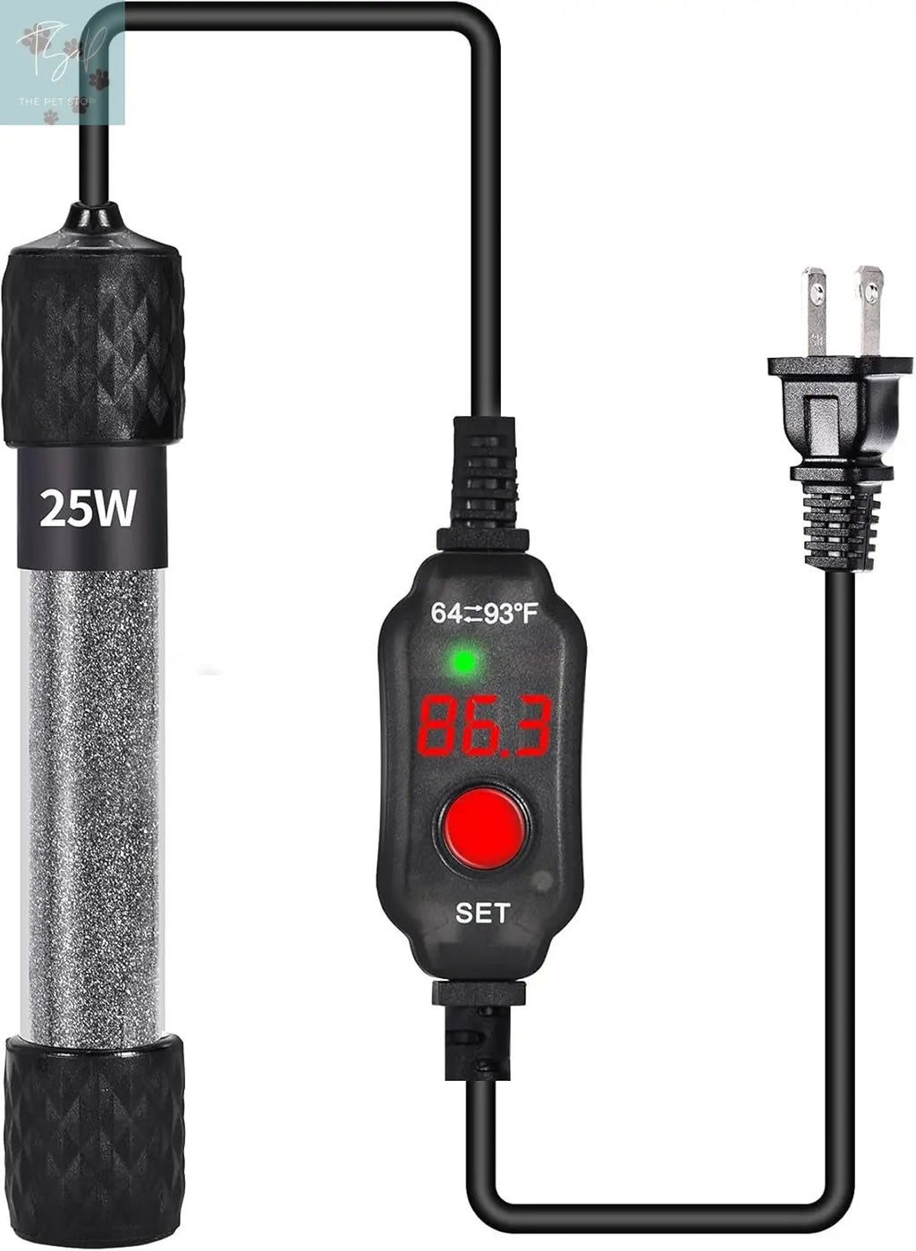 Small Aquarium Heater for 1-15 Gallon Tanks with Preset Temperature - Suitable for Betta, Turtles, and Both Saltwater and Freshwater - Available in 25W, 50W, and 100W Woliver