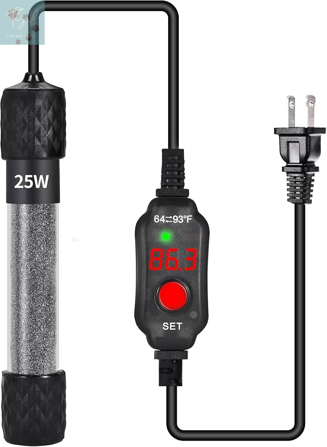 Small Aquarium Heater for 1-15 Gallon Tanks with Preset Temperature - Suitable for Betta, Turtles, and Both Saltwater and Freshwater - Available in 25W, 50W, and 100W Woliver