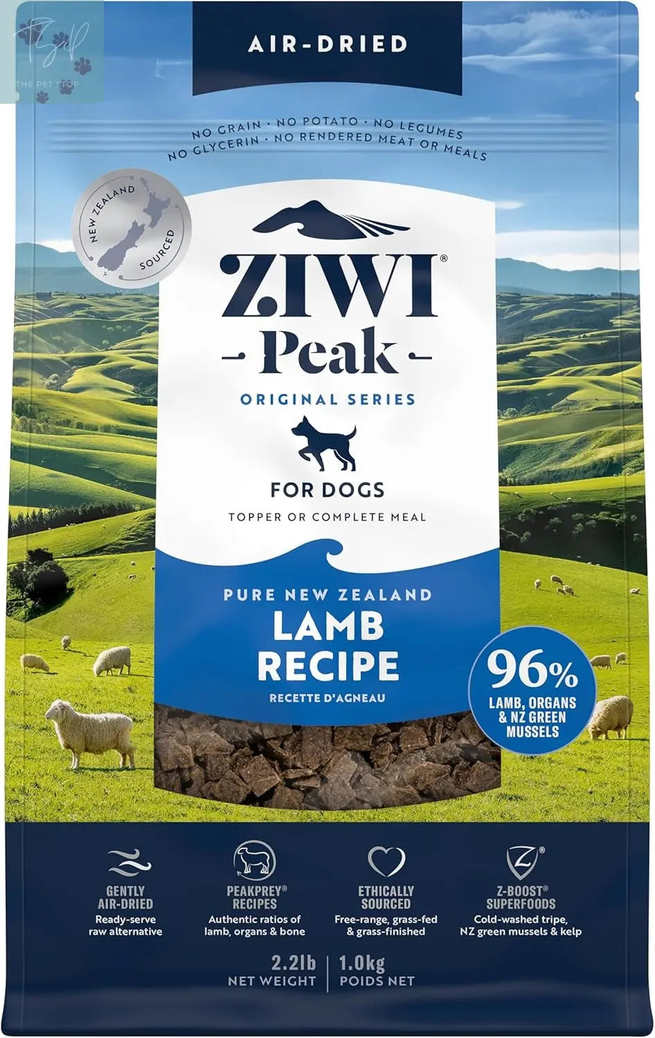 ZIWI Peak Air-Dried Dog Food - Tripe & Lamb Formula, All-Natural, High Protein, Grain-Free, Limited Ingredient with Superfoods (35.2 oz) ZIWI