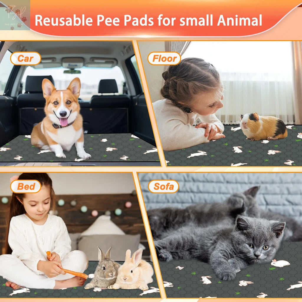 2 Pack Washable Guinea Pig Cage Liners for Midwest and C&C Cages, 24”X 36” Reusable Leakproof and Anti-Slip Guinea Pig Pee Pads, Fleece Liners for Hamster Rabbit Dream Wireless Inc