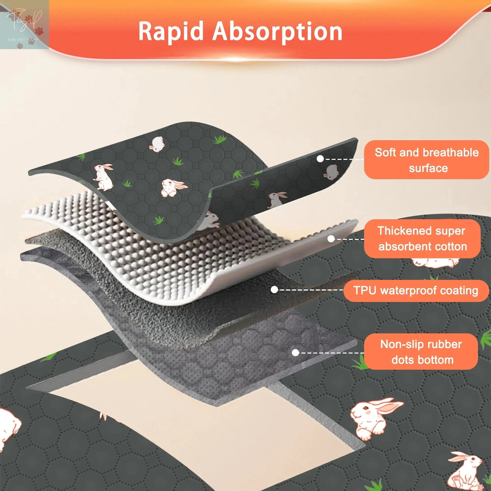 2 Pack Washable Guinea Pig Cage Liners for Midwest and C&C Cages, 24”X 36” Reusable Leakproof and Anti-Slip Guinea Pig Pee Pads, Fleece Liners for Hamster Rabbit Dream Wireless Inc