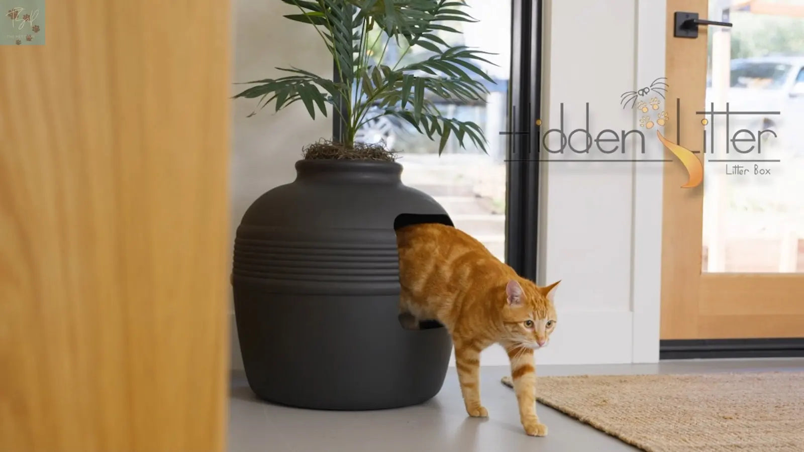 Discreet Litter Box Planter with Hooded Design and Artificial Plant for Pets Does not apply