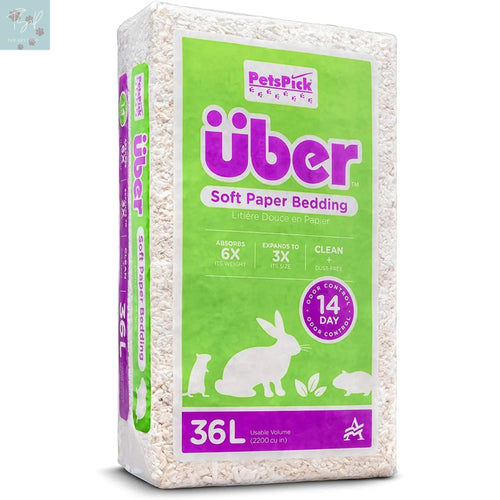 (4 Pack) Pets Pick 36L White Uber Pet Bedding, Hamster, Rabbit, Rat American Wood Fibers