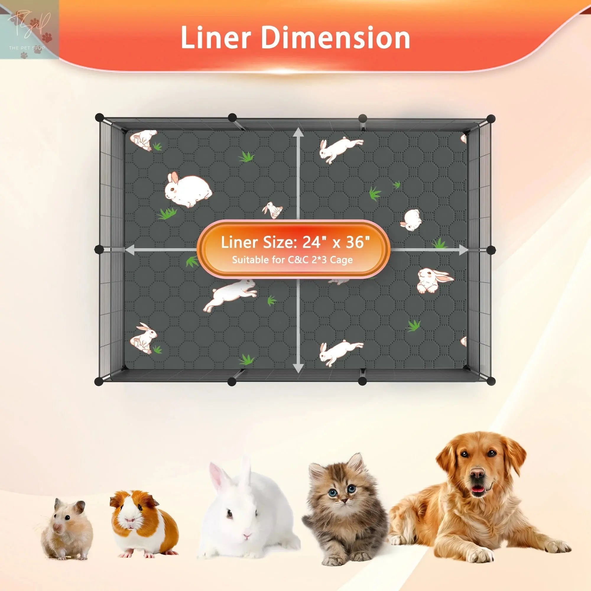 2 Pack Washable Guinea Pig Cage Liners for Midwest and C&C Cages, 24”X 36” Reusable Leakproof and Anti-Slip Guinea Pig Pee Pads, Fleece Liners for Hamster Rabbit Dream Wireless Inc