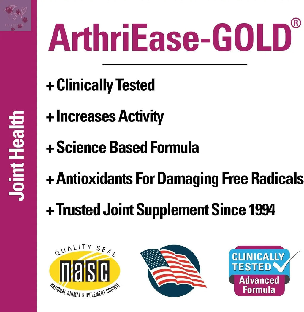 Vet Classics Arthriease-Gold Hip and Joint Support Supplement for Dogs and Cats – Powder Formula for Enhanced Flexibility and Joint Health – 5 Oz Vet Classics