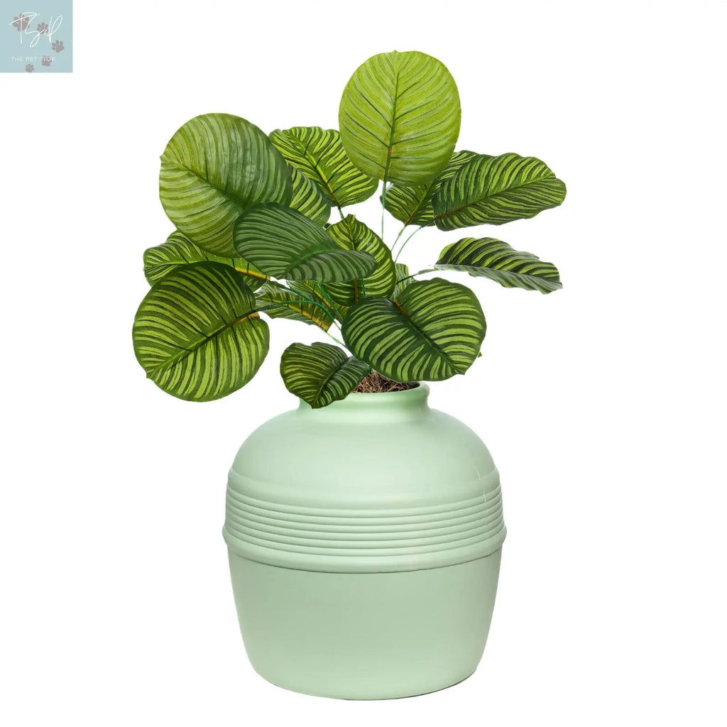 Discreet Litter Box Planter with Hooded Design and Artificial Plant for Pets Does not apply