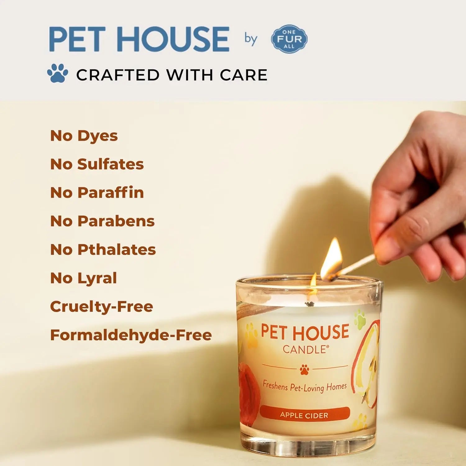 Elevate Your Home with One Fur All's Pumpkin Spice Pet House Candles - Long-Lasting, Eco-Friendly Odor Eliminators (Set of 2) One Fur All